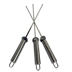 Stainless Steel Rotating BBQ Skewers Grill Tool Kabob Loop Set Of 3 Tailgate